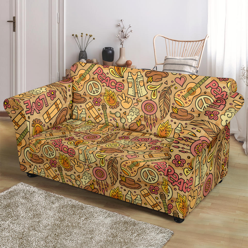 Hippie Print Design LKS305 Loveseat Couch Slipcover