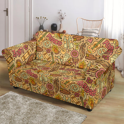Hippie Print Design LKS305 Loveseat Couch Slipcover