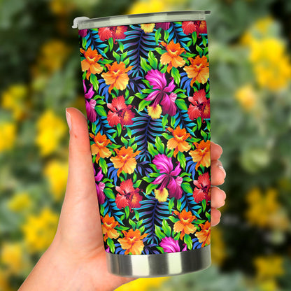 Tropical Folower Colorful Print Tumbler