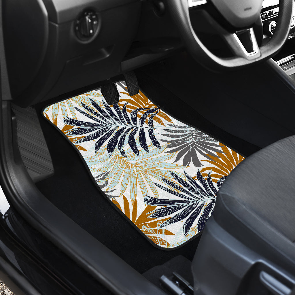Colorful Tropical Palm Leaves Car Floor Mats Front Back