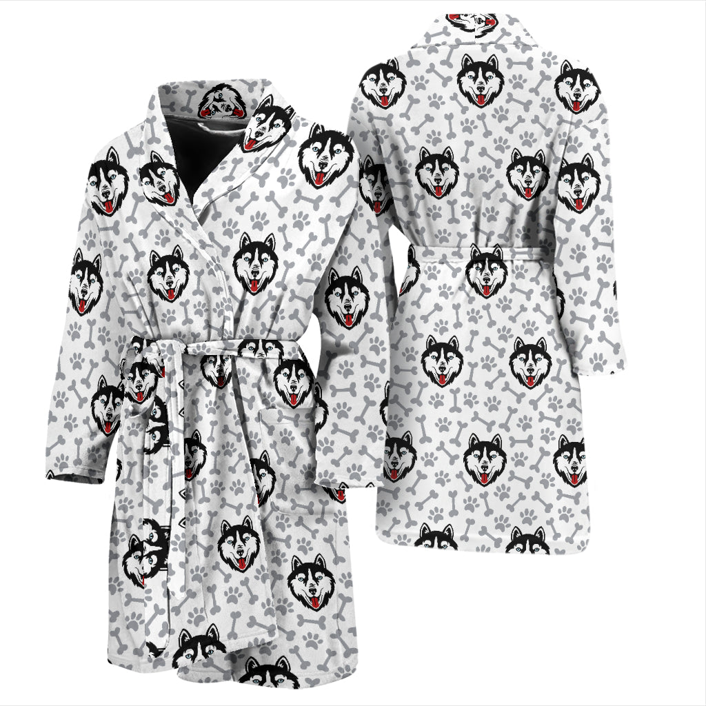 Siberian Huskies Print Design LKS305 Men Bathrobe
