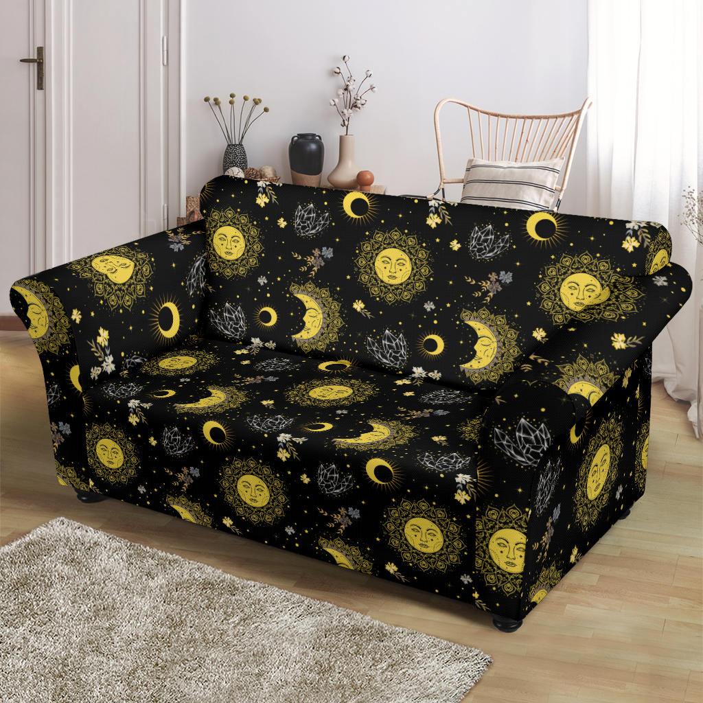 Sun Moon Print Design LKS301 Loveseat Couch Slipcover