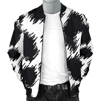 Cheetah Black Print Pattern Men Bomber Jacket