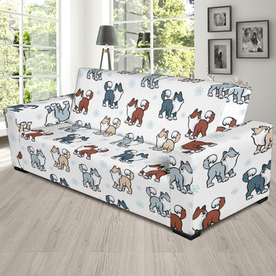 Alaskan Malamute Pattern Print Design 02 Sofa Slipcover