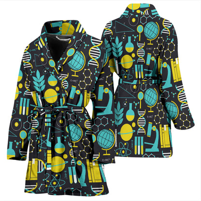 Science Print Design LKS301 Women Bathrobe