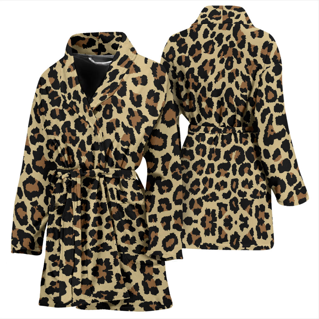 Cheetah Pattern Print Design 02 Women Bathrobe