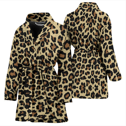 Cheetah Pattern Print Design 02 Women Bathrobe