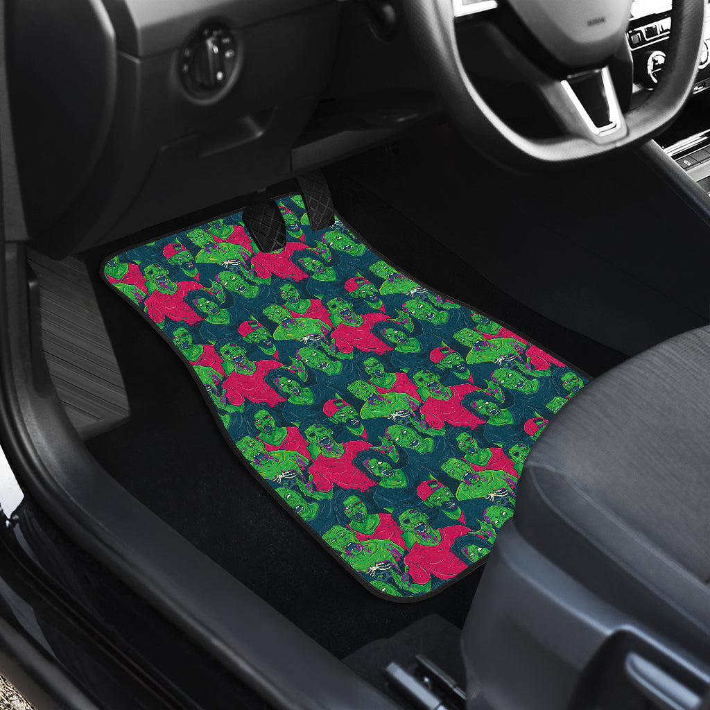 Zombie Themed Design Pattern Print Car Floor Mats Front Back