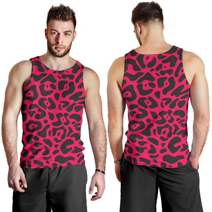 Cheetah Pink Print Pattern Men Tank Top