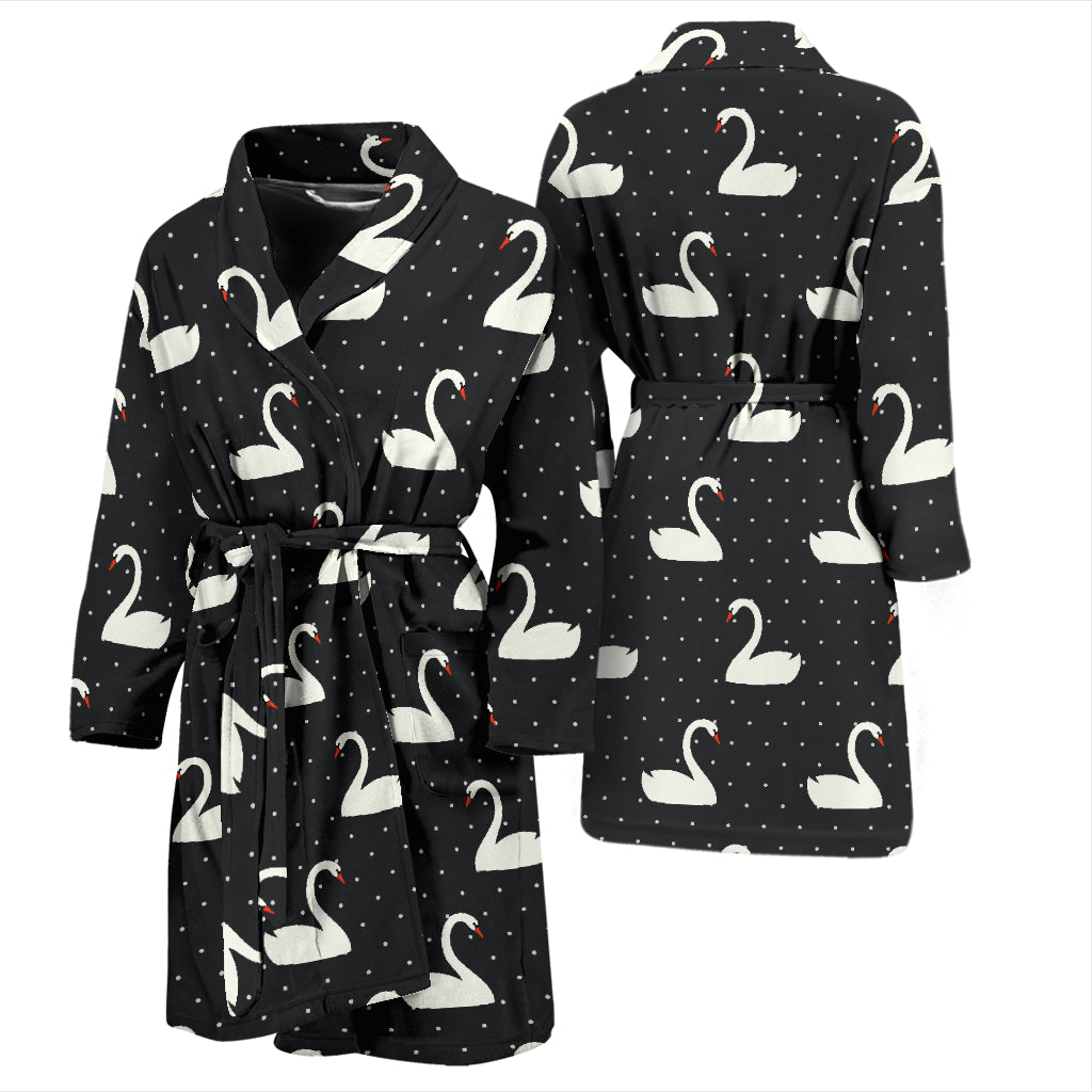 Swan Print Design LKS401 Men Bathrobe