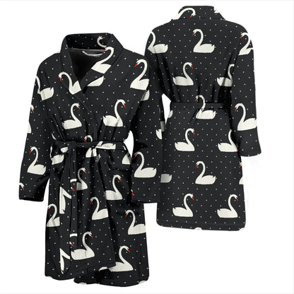Swan Print Design LKS401 Men Bathrobe