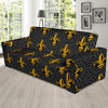 Fleur De Lis Gold Pattern Print Design 01 Sofa Slipcover