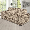 Camping Pattern Print Design 01 Sofa Slipcover