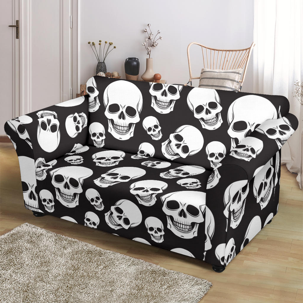 Skull Print Design LKS301 Loveseat Couch Slipcover