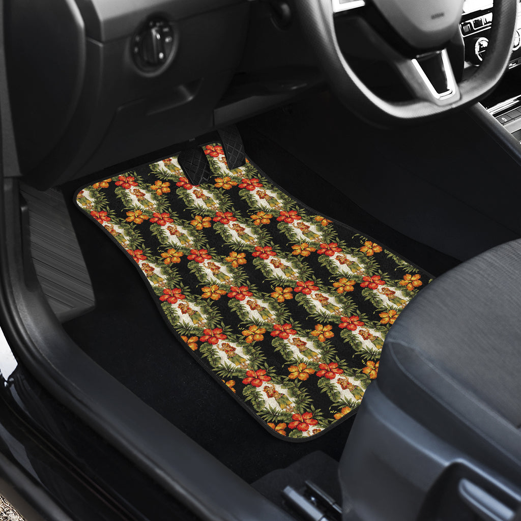 Hawaiian Flower Hula Hibiscus Print Car Floor Mats Front Back