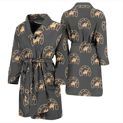 Horseshoe Print Design LKS306 Men Bathrobe