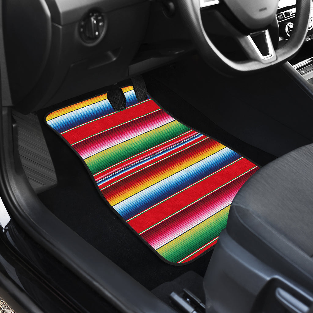 Serape Pattern Car Floor Mats Front Back