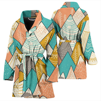 Mountain Pattern Print Design 02 Women Bathrobe