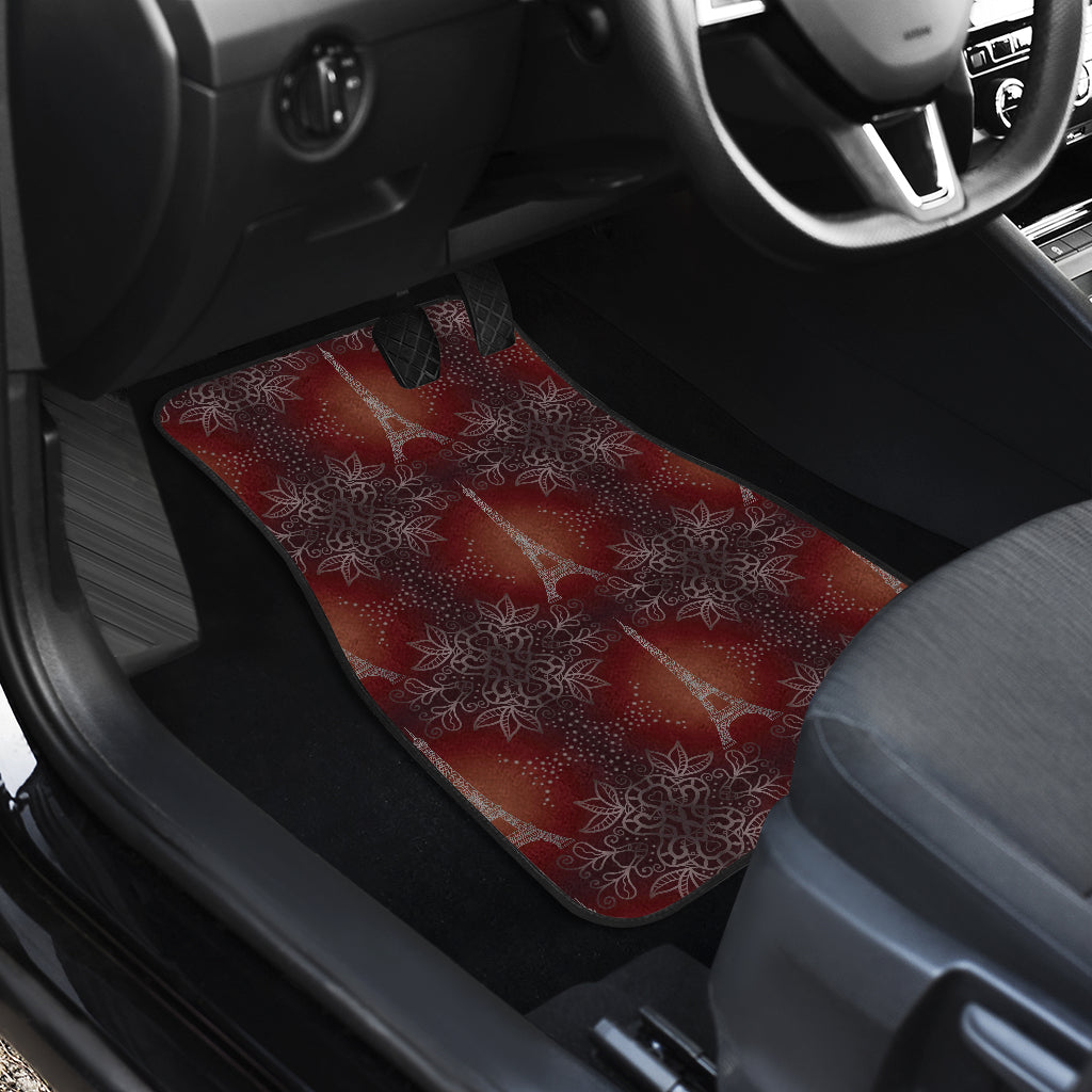 Eiffel Tower Drawing Print Car Floor Mats Front Back