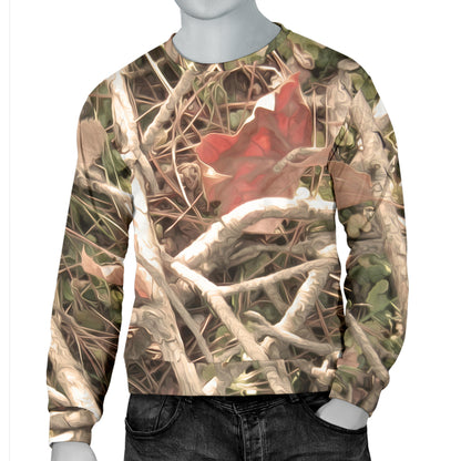 Camouflage Realistic Tree Authumn Print Men Long Sleeve Sweatshirt