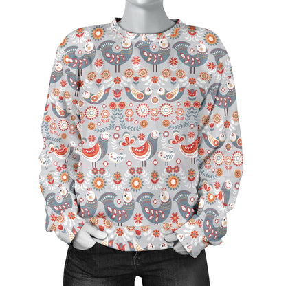 Swedish Nordic Design Print Women Long Sleeve Sweatshirt