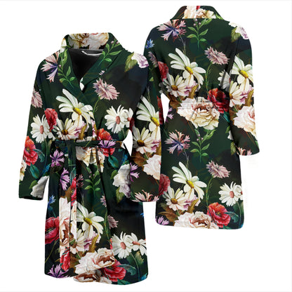 Summer Floral Print Design LKS303 Men Bathrobe