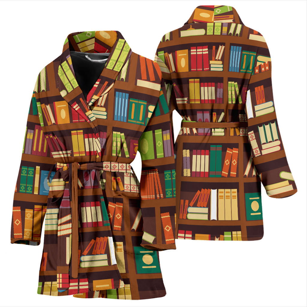 Book Pattern Print Design 06 Women Bathrobe