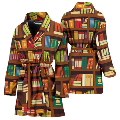 Book Pattern Print Design 06 Women Bathrobe