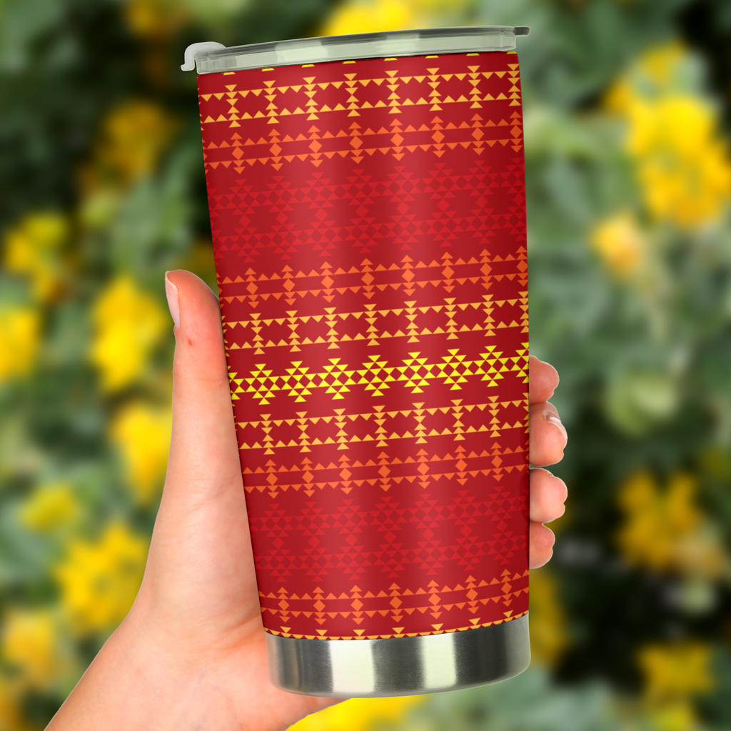 Southwest Red Gold Design Themed Print Tumbler