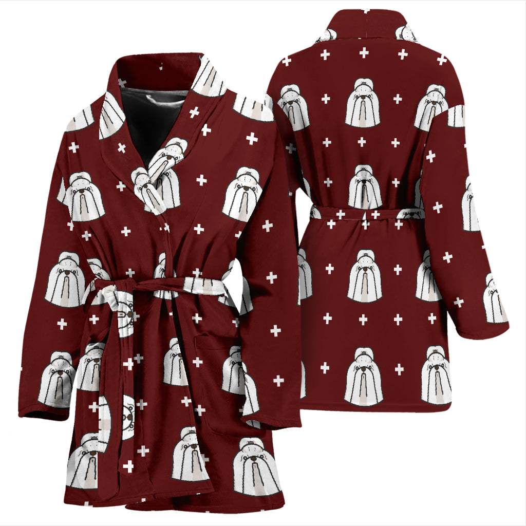 Shih Tzu Print Design LKS301 Women Bathrobe
