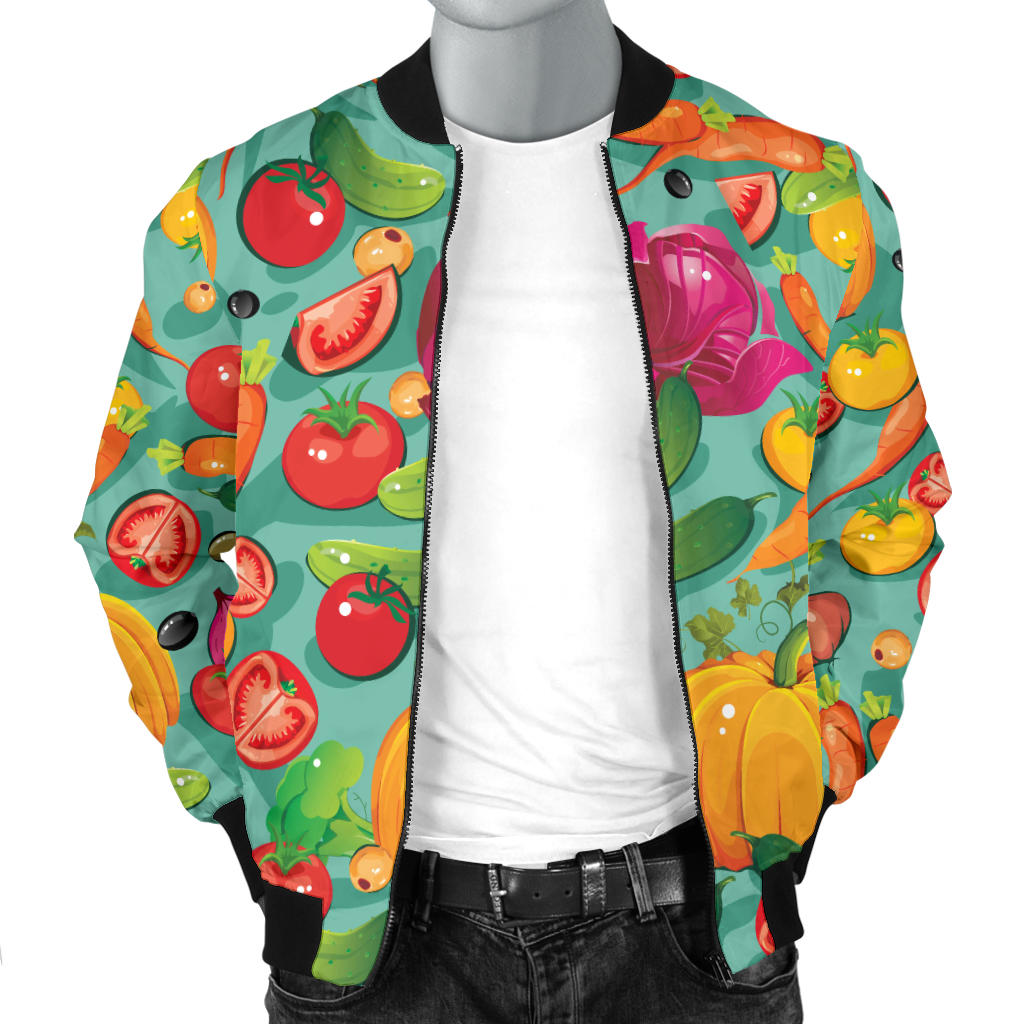Vegan Colorful Themed Design Print Men Bomber Jacket