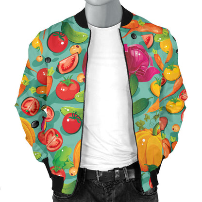 Vegan Colorful Themed Design Print Men Bomber Jacket