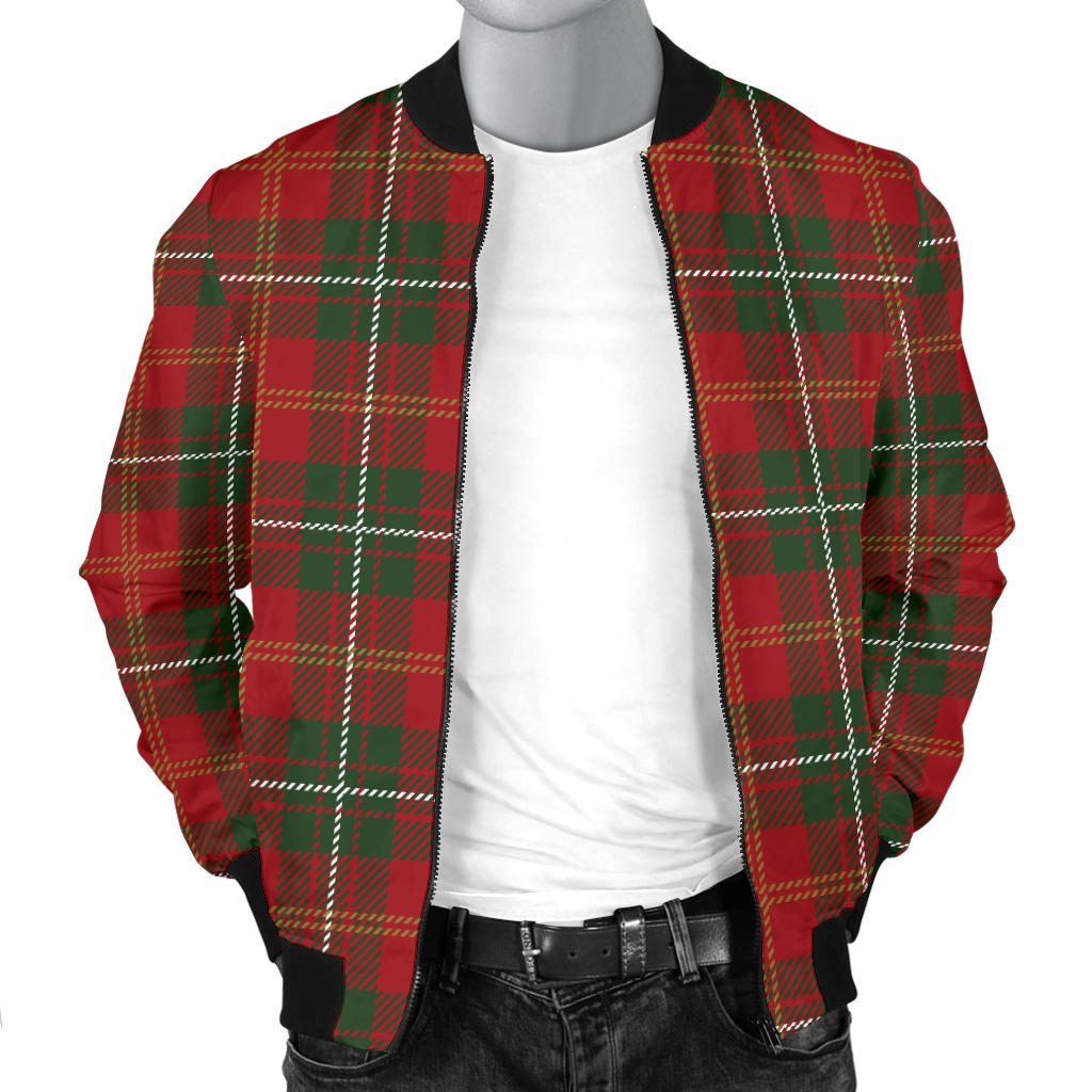 Holiday Tartan Plaid Pattern Men Bomber Jacket