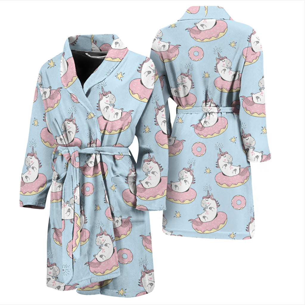 Unicorn Print Design LKS303 Men Bathrobe