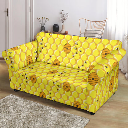 Honey Bee Print Design LKS303 Loveseat Couch Slipcover