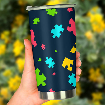 Autism Awareness Colorful Design Print Tumbler