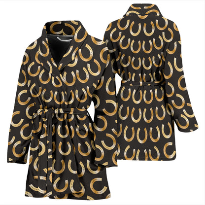 Horseshoe Print Design LKS304 Women Bathrobe