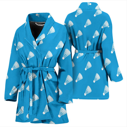 Badminton Ball Pattern Print Design 08 Women Bathrobe