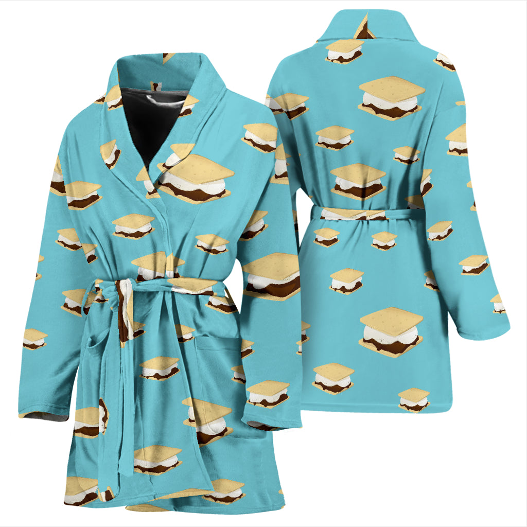 S_Mores Print Design LKS302 Women Bathrobe