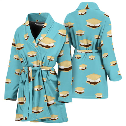 S_Mores Print Design LKS302 Women Bathrobe