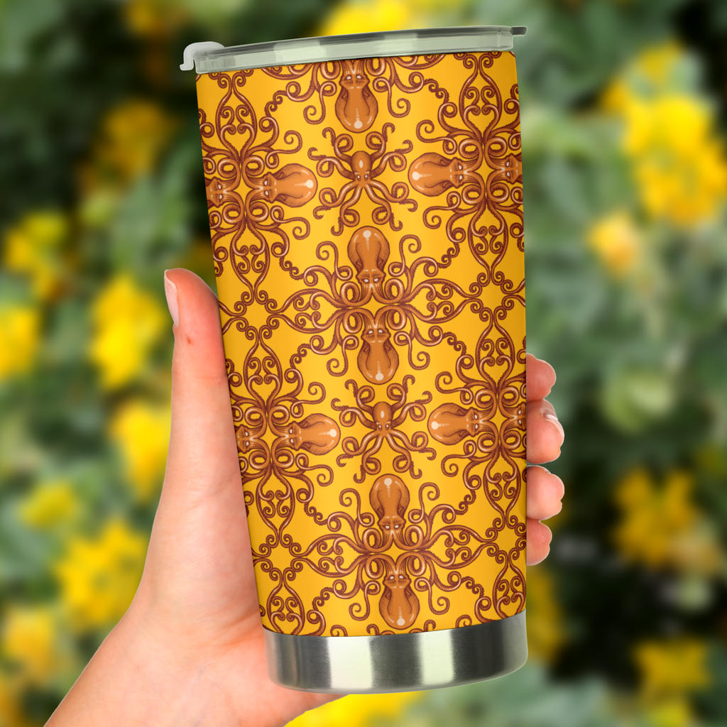 Octopus Background Design Print Tumbler