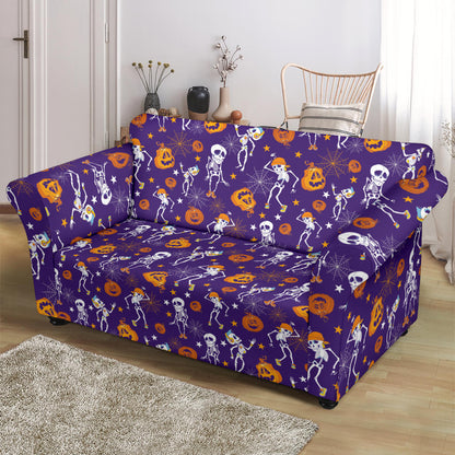 Skeleton Halloween Dance Print Design LKS304 Loveseat Couch Slipcover