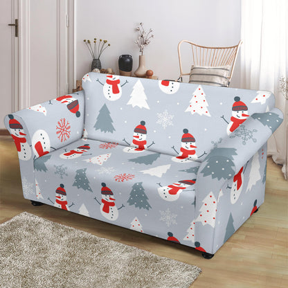 Snowman Print Design LKS302 Loveseat Couch Slipcover