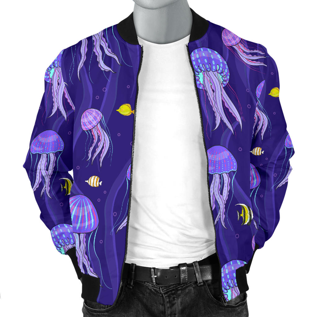 Jellyfish Style Print Men Bomber Jacket