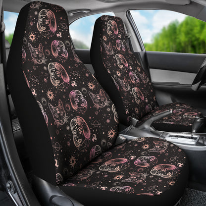 Third Eye Girl Cat Print Design LKS305 Car Seat Covers