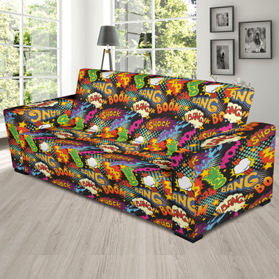 Comic Book Pattern Print Design 01 Sofa Slipcover