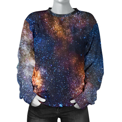 Celestial Milky way Galaxy Women Long Sleeve Sweatshirt