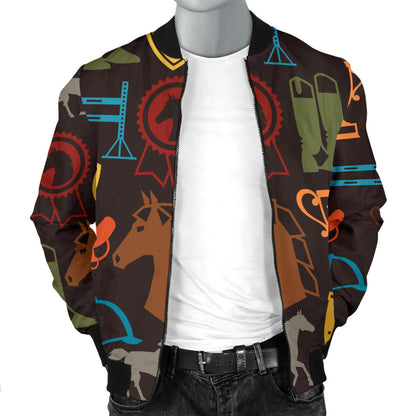 Equestrian Equipment Horse Colorful Men Bomber Jacket