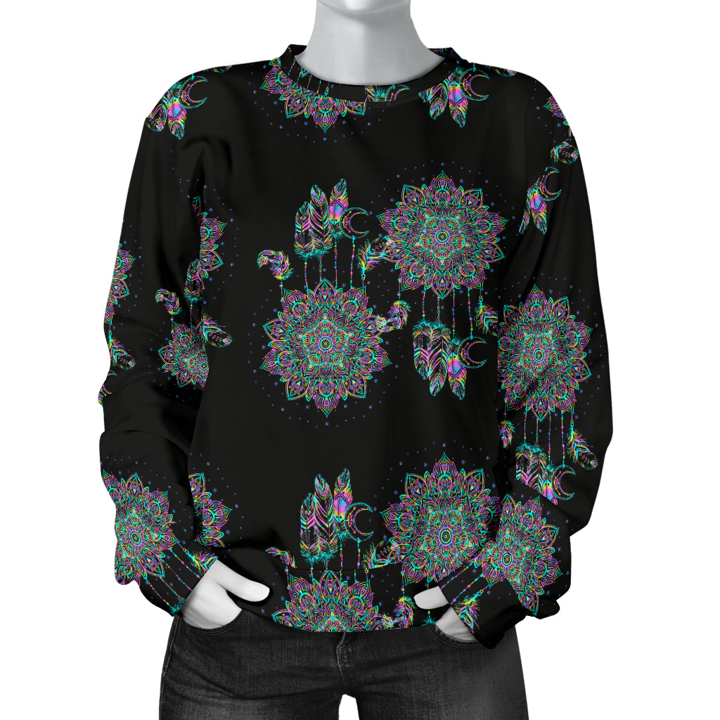 Dream Catcher Colorful Hand Draw Women Long Sleeve Sweatshirt