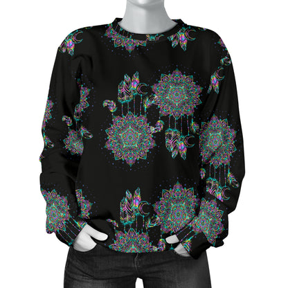 Dream Catcher Colorful Hand Draw Women Long Sleeve Sweatshirt